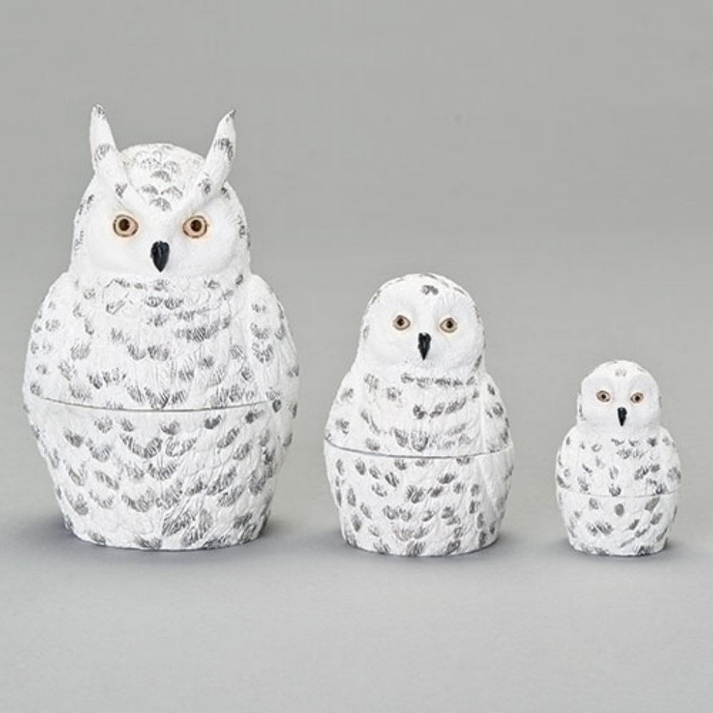 Roman Inc Nesting Snow Owl Set